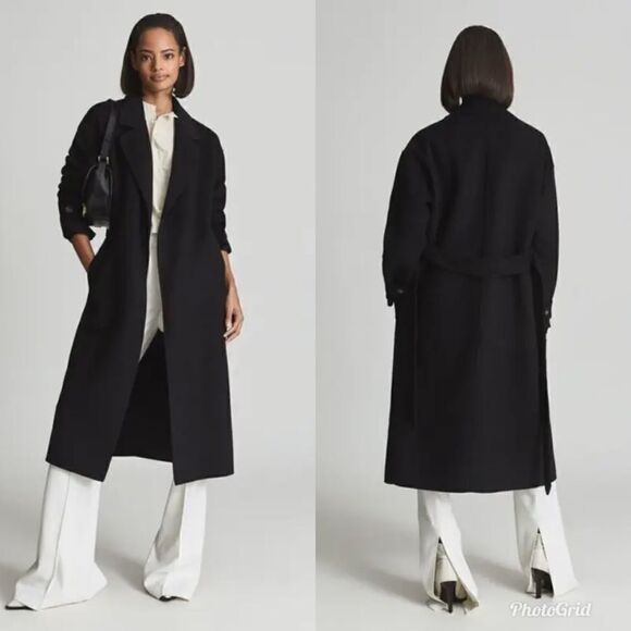 REVOLVE REISS Olive Wool-blend Coat in Black Size 4 - Picture 1 of 12